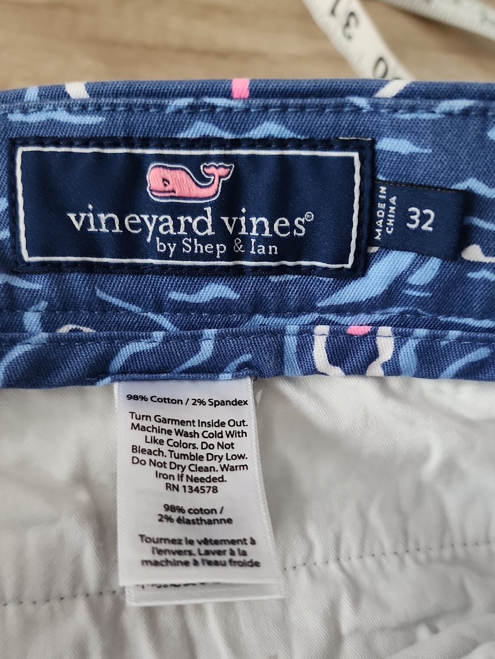 Vineyard Vines Island Map Print Chino Shorts Men's Size‎ 32 Preppy Coastal - Picture 3 of 6
